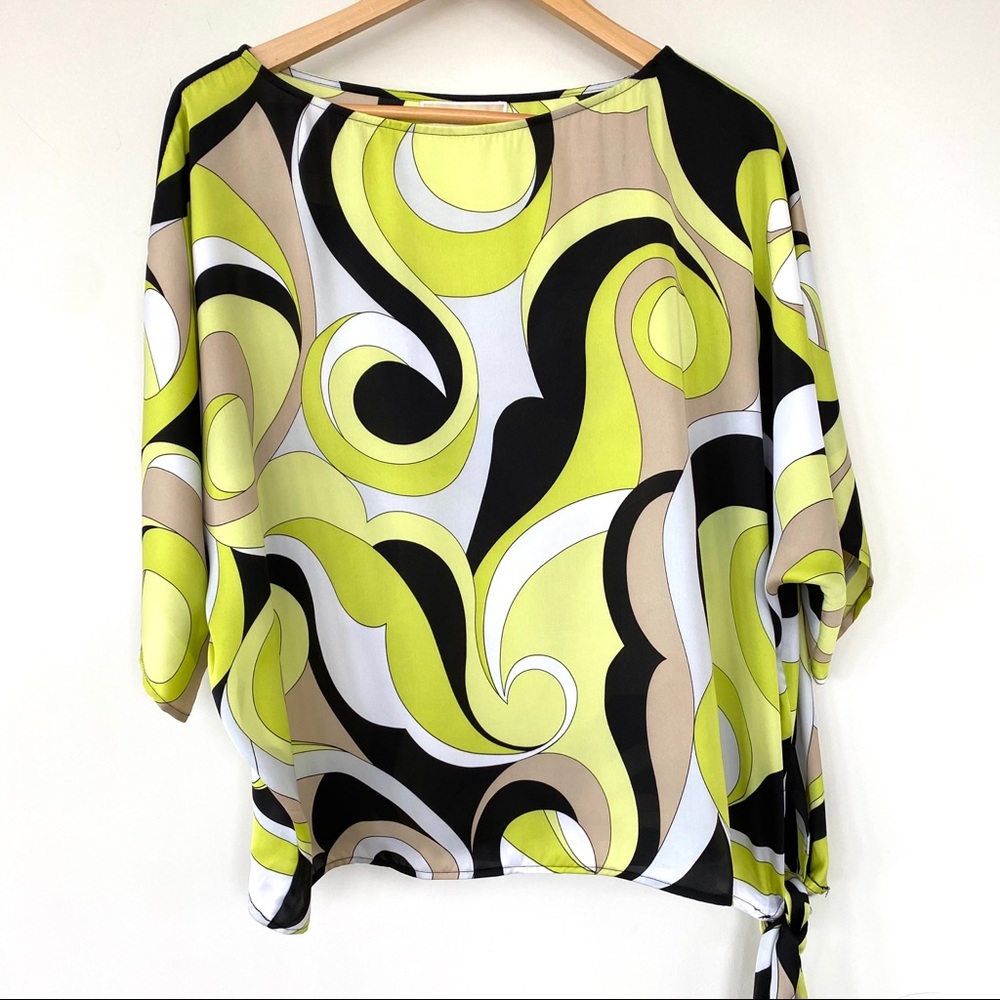 Michael Kors bold print top with side tie